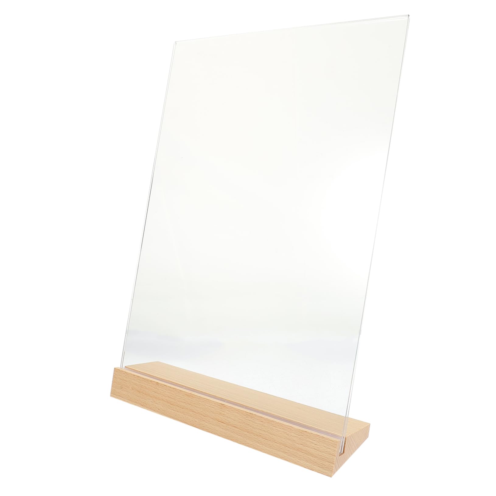 CHILDWEET 1 Set Acrylic Card Desktop Display Sign Stand Picture Holder Stand Note Display Stand Advertising Holder Advertisement Paper Stand Paper Display Holder Picture Stand Beech