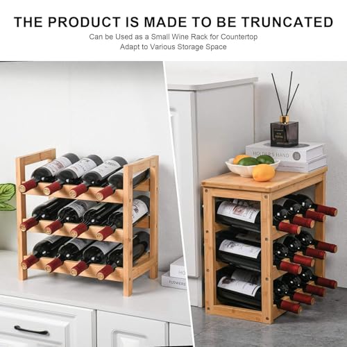 Soporte para 24 Botellas de Vino de Bambú Natural miniatura 4