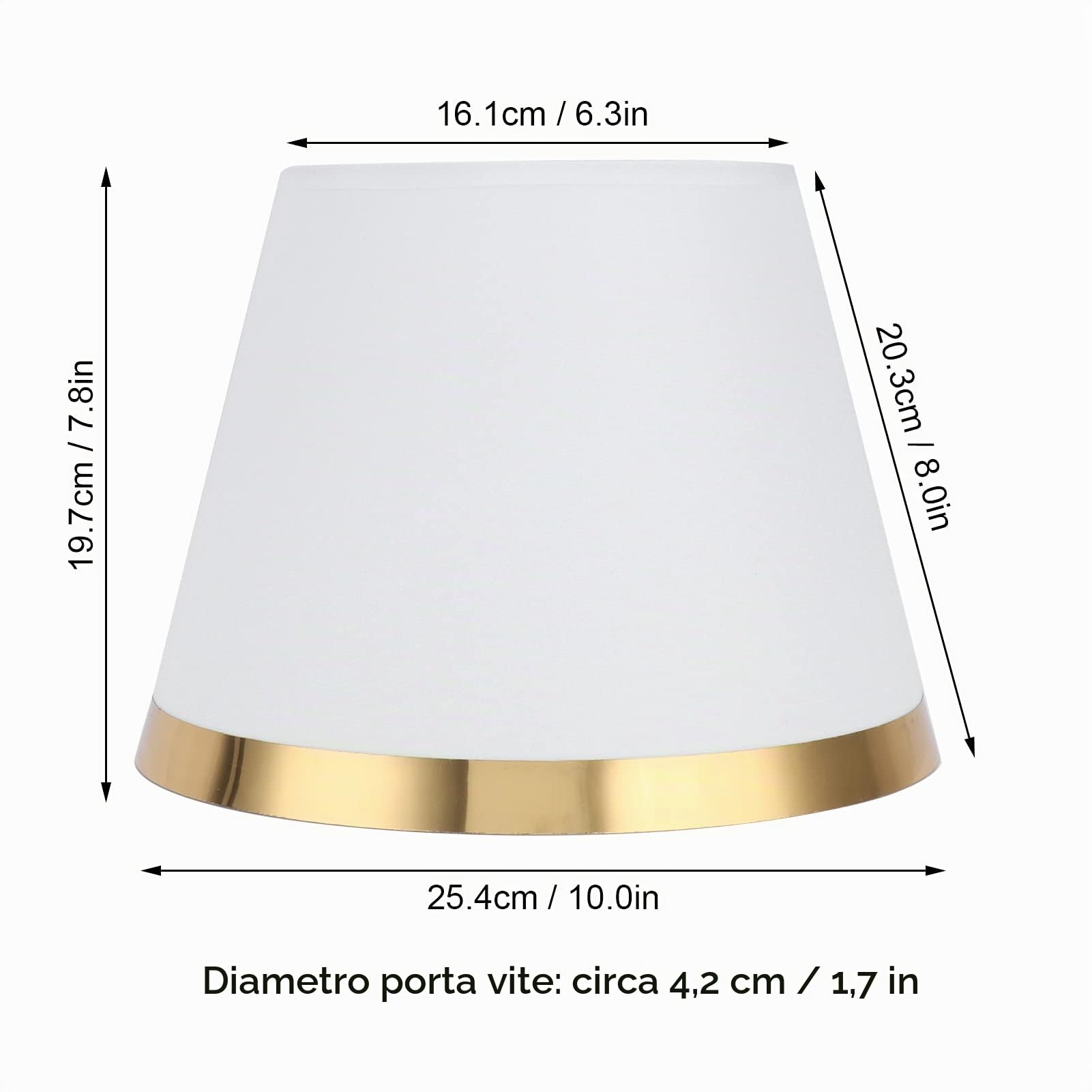 Paralume in Tessuto Moderno Stile Europeo per Lampada da Tavolo E27 - Luci Morbide Camera da Letto Soggiorno Ufficio Dormitorio Facile Installazione (Bianco)