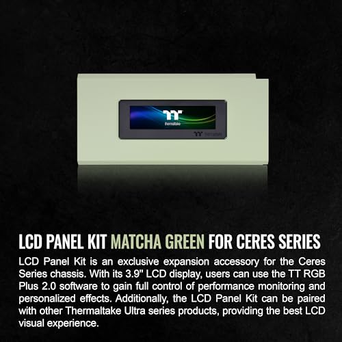 Image of Thermaltake Ceres Series Matcha Green LCD Panel Kit, 3.9 inch LCD Display, Supported by TT RGB Plus 2.0 Software, Presents Real time Information, Easy Customization, AC-064-OOENAN-A1