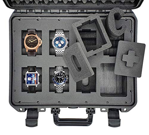 Mc-Cases® - Watch Case - Transport Hard Case For Up To 8 Watches - Travel Case - Waterproof - Lockable - Perfect For Travel And Storage - Extreme Protection - Made In Germany #TOP1