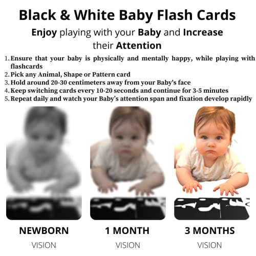 Newborn Essentials - Black and White Sensory Toys High Contrast Baby Sensory Cards Promotes Babies Visual Skills – Perfect Baby Essentials for Newborn & Sensory Toys for Babies 0-6 months by maKidrise - Image 3
