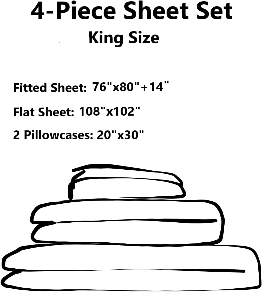 Tache 4 Piece 100% Cotton Solid Bright Hot Pink and Black Superstar Bed Sheet Set, King