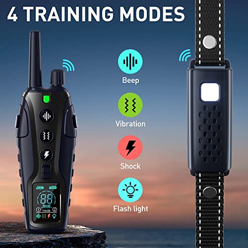 Dog Shock Collar,Dog Training Collar With Remote 3280Ft,Shock Collar For Large Medium Small Dogs,Training Collar For Dogs With Light,Beep,Vibration,Shock And Keypad Lock,Ip67 Waterproof Rechargeable #TOP1