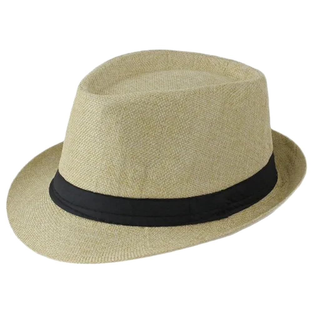Sombreros Panamá de ala Corta, Sombreros Fedora Unisex para la Playa, Ideales para Fiestas, Disfraces y Bodas.