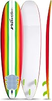 Wavestorm 8ft Classic Soft Surfboard - Lightweight Foam Longboard for Beginners with Fins, Leash & Traction Pad