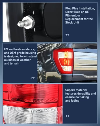 Image of Nilight Taillight Assembly for 2021 2022 2023 Ford F150 XL Driver Side