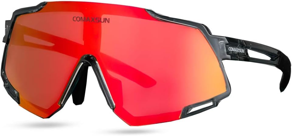 COMAXSUN Polarized Cycling Sunglasses with 5 Lens Anti-UV400,Mens Womens Sports Glasses,Baseball Running Fishing Sunglasses