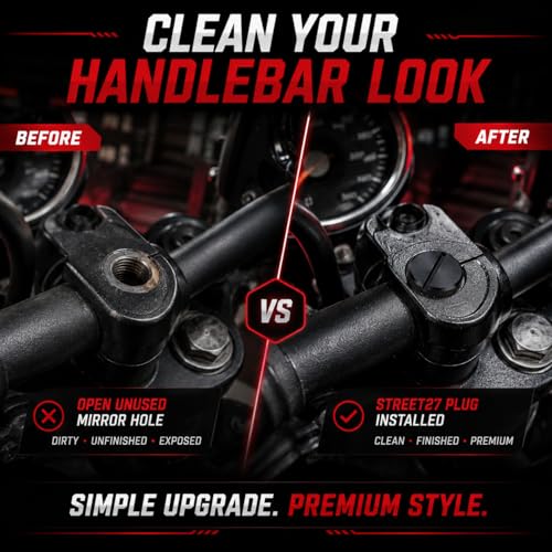 Image of Street27 Rearview Mirror Thread Hole Plug Screw Bolts for Motorcycles Aluminum Alloy Vibration-Resistant Durable and Perfect for Replacement or Custom Applications