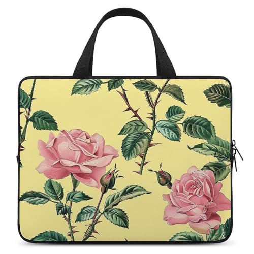 Bolso de hombro para laptop con diseño vintage rosa miniatura 1