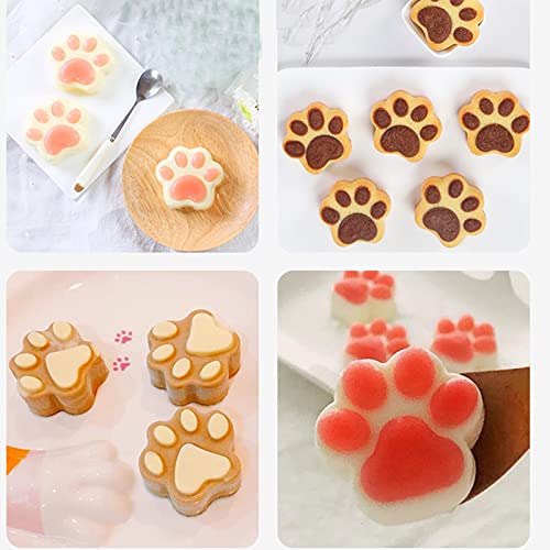 Karjiaja 2 Pack Silikonformen Puppy Dog Paw Shaped, Silikonform Hundepfote Wiederverwendbare Bakeware Maker, Lebensmittelecht, Für Schokolade, Süßigkeiten, Gelee, Eiswürfel, Hundeleckerli