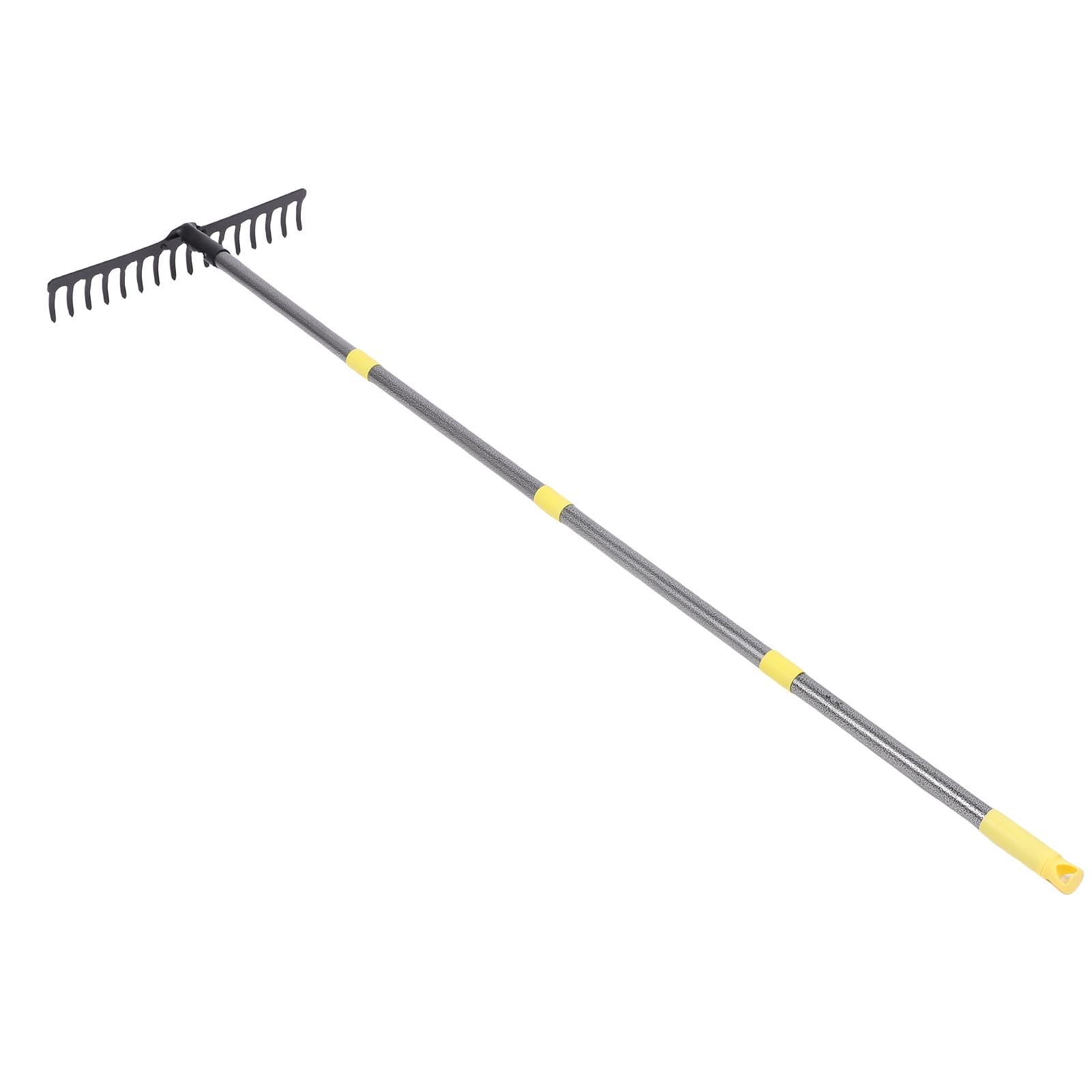 Rastrelli Rastrello Lunghezza Regolabile Attrezzo da Giardino Livellamento Efficiente del Terreno Raccolta delle Foglie e Diserbo per la Cura del Prato 17 Denti Metallo Foglia Metallo