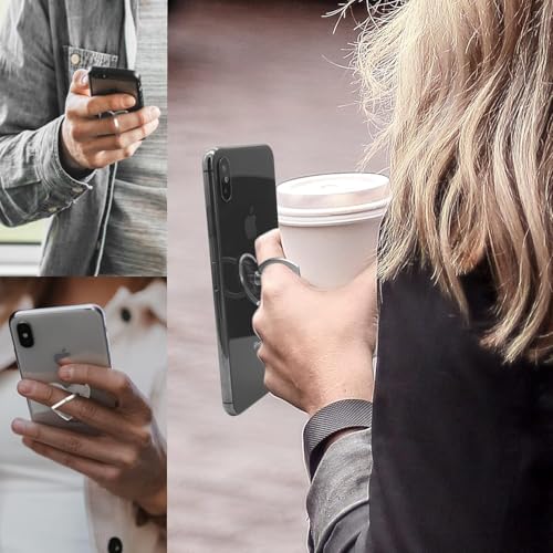 Image of KolorFish Transparent Phone Ring Stand Holder Mobile Phone Ring Holder Finger Grip 360 Degree Rotation (Heart)