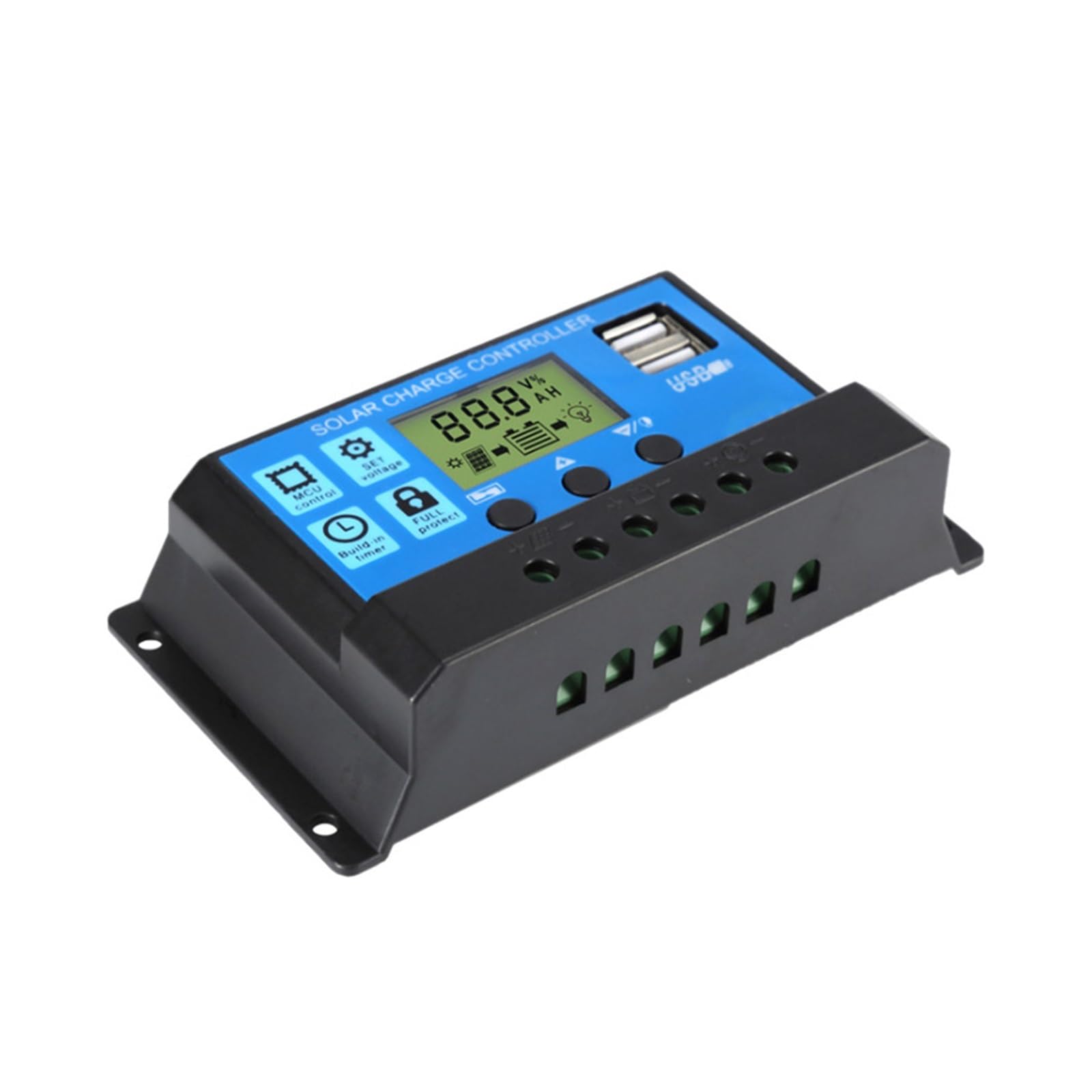 30A 40A 50A 60A PWM Regulator Ładowania Słonecznego Podwójny Wyświetlacz LCD USB 12V 24V Automatyczny Panel Ogniw Słonecznych Regulator Ładowarki Układ Słoneczny Łatwy Skuteczny(50A)