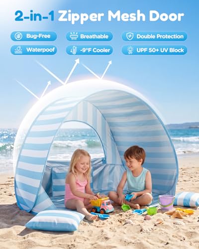 Sino Salected Baby Beach Tent, UPF 50+ Sun Shelter, Pop Up Beach Canopy - image 2