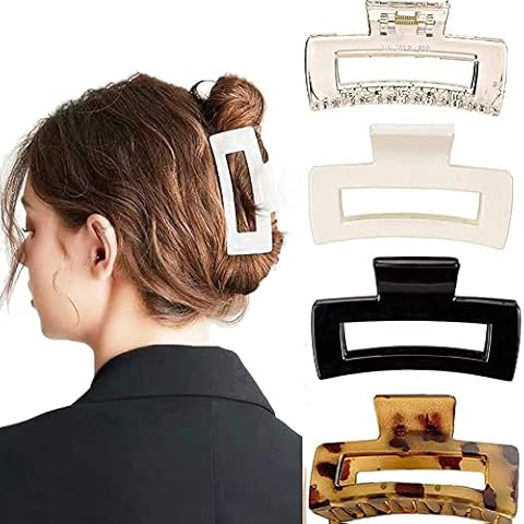 Gerhannery Hair Claw Clips 4 PCS Large Hair Clips Non-slip Claw Clips Hair Clips for Thick Hair Women 4.3 inch Jumbo Claw Clip Girls Hair Accessories Hair Jaw Barrette Clamp Hairpins Gifts for Women Cover