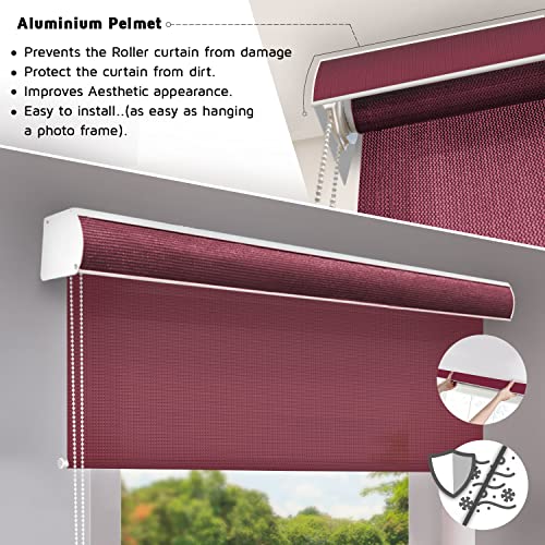 Image of HIPPO 180 GSM HDPE Outdoor Balcony Roller Blind, UV & Dust Protection Corded Roll Up and Down Light Filtering Blinds for Garden (Burgundy, 4FTX9FT)