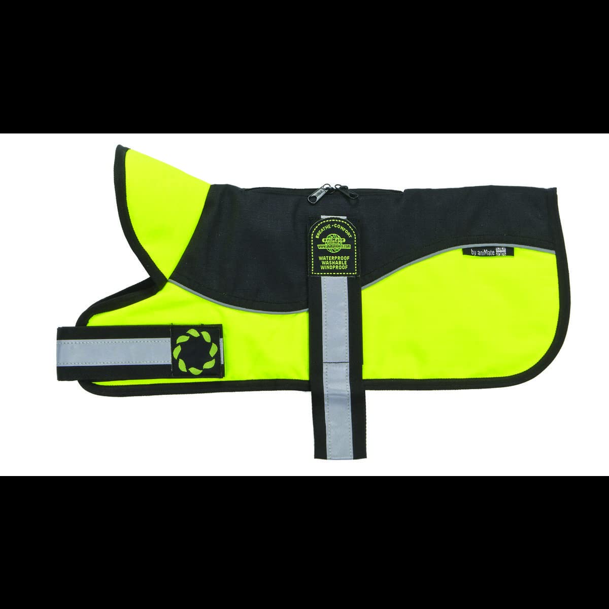 Outhwaite Animate Reflective Black/HiViz Padded Harness Coat 18" (46cm