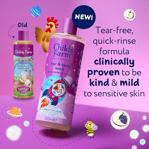 Childs Farm Kids Hair & Body Wash, Blackberry & Apple, 500 ml (Pack of 1) - Image 2