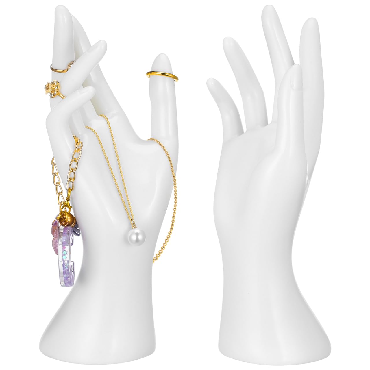 VALICLUD Manichino Femminile Mano Espositore Per Gioielli 9.06X3.54X2.95In Supporto Creativo Per Anelli Braccialetti Orologi Organizzatore Da Tavolo Per Casa E Negozio 2 Pezzi