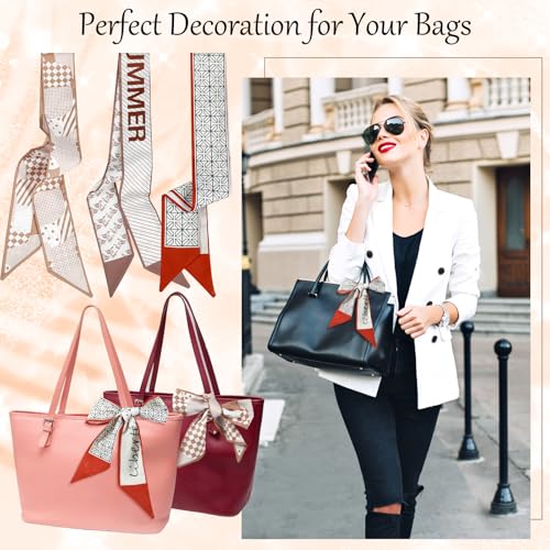 Head Scarf Hair Neck Scarves for Women 6PCS Silk Feeling Long Satin Neck Satin Scarves Hair Head Scarf for Handbag Cute Aesthetic Heads Scarve Decoration Fashionable Headbands Accessories3