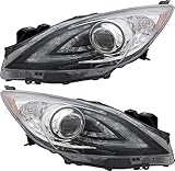 For Mazda 3 Headlights Lamps Set 2010 2011 2012 2013 HID Driver and Passenger Side