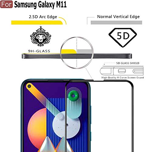 Image of CEDO Tempered Glass for Samsung Galaxy M11 | Screen Protector Full HD Quality Tempered Glass Anti-Scratch Edge to Edge Coverage with Easy Installation Kit (Black)