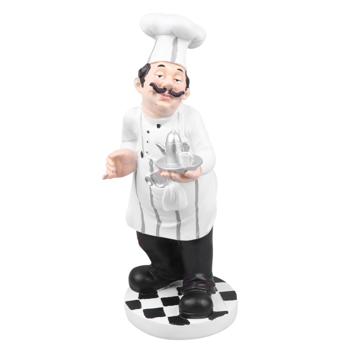 Sculpture de chef cuisinier européen en résine aux finitions soignées