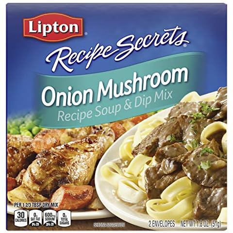 SOUP SECRETS Lipton Recipe Soup and Dip Mix For a Delicious Meal Onion Mushroom Great With Your Favorite Recipes, Dip or Soup Mix 1.8 oz Cover