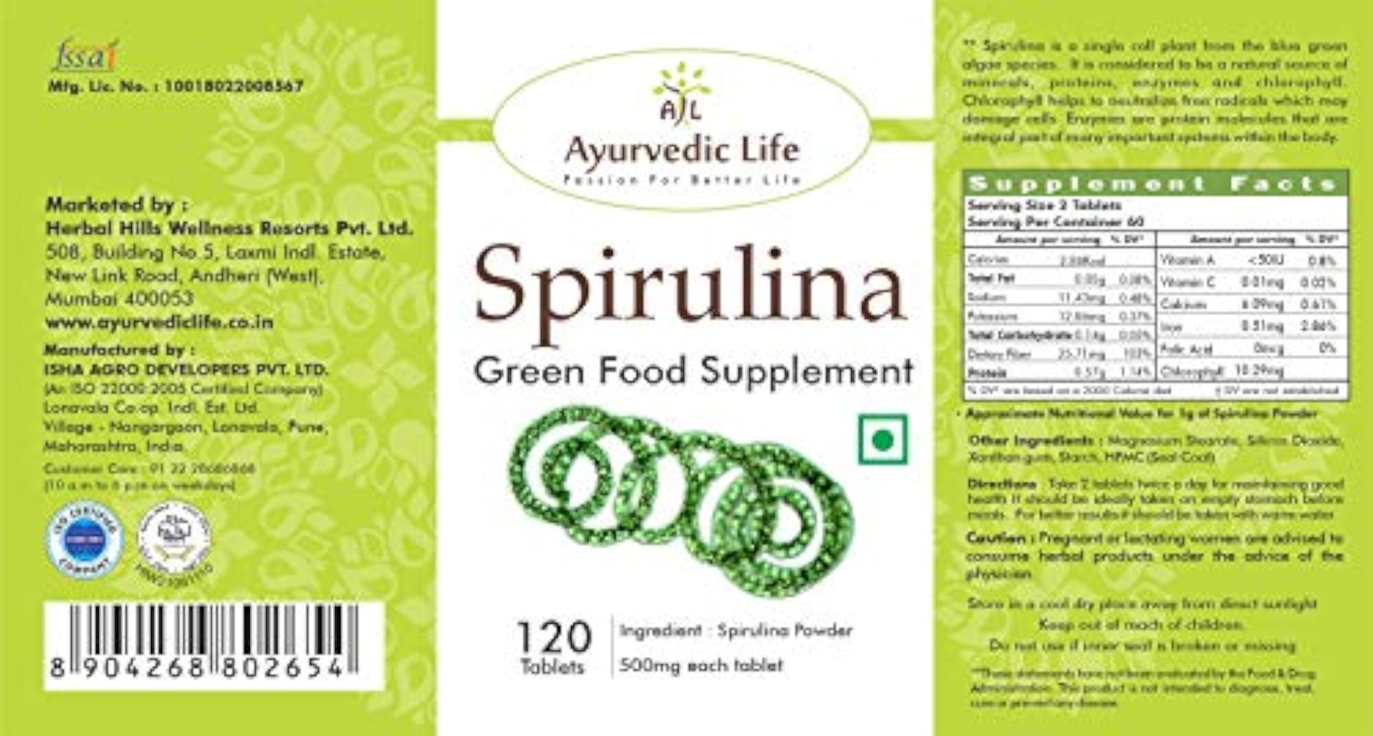 Spirulina Tablets for Nutritional Support