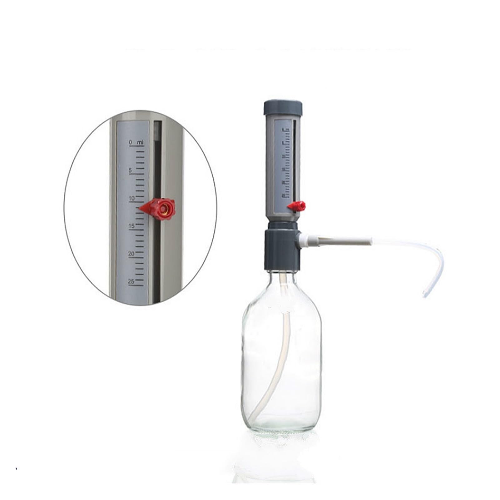 Distributeur économique de la Bouteille de Laboratoire 1PC Distributeur économique Type 5-25 ML Distributeur Liquide Liquide réglable réglable (Capacity : with Clear Bottle0.5)