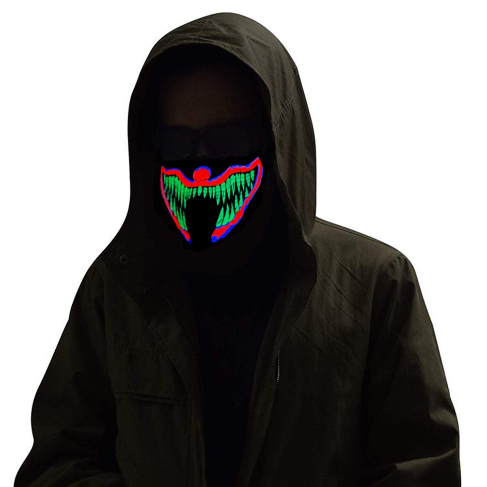 Music Voice-Activated Light Up Mask LED Masks Lightup Mask for Women Man Gifts Theatrical stage lighting apparatus