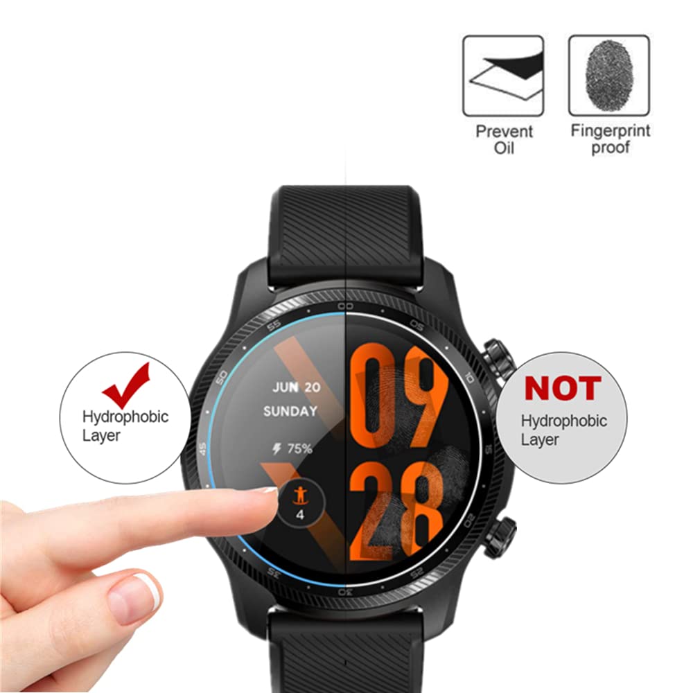 Youniker Vetro Temperato Per TicWatch Pro 3 – Protezione Schermo 9H, 3 Pezzi, Anti Graffio E Anti Impronta - 2