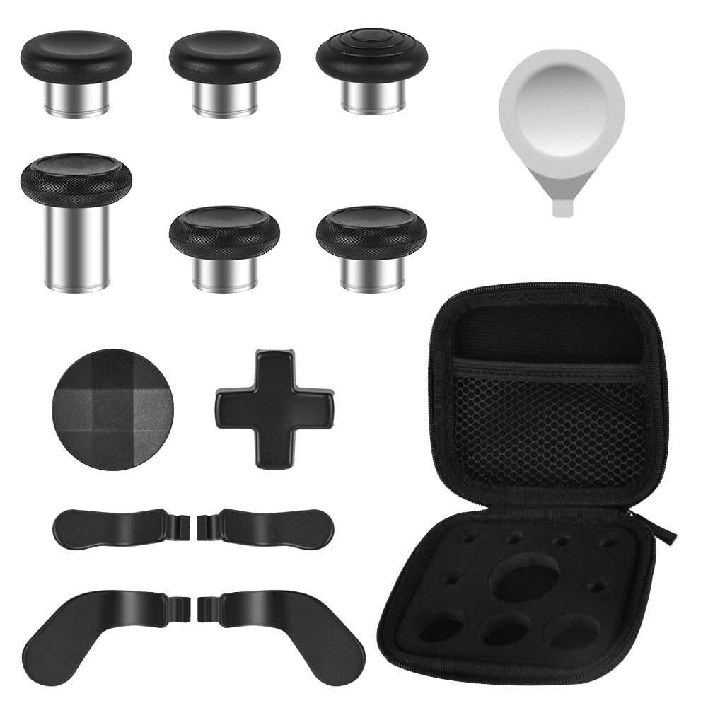 AXFEE Joysticks Metálicos de Repuesto para Xbox Elite Series 2, Xbox Elite Series 2 Accesorios, Thumbsticks de Metal Para el Controlador, 13 Piezas, para Xbox Elite Series 2 Core, (Negro)
