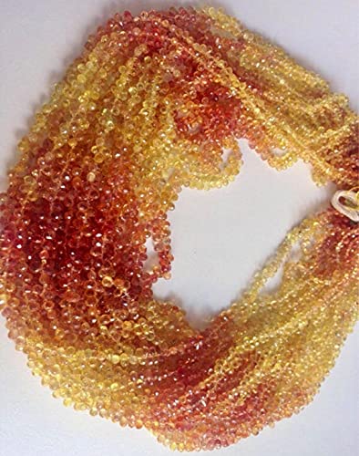 Saphir orange jaune AAA drop 2x3-2x4 mm pour création de collier en gemmes - 2