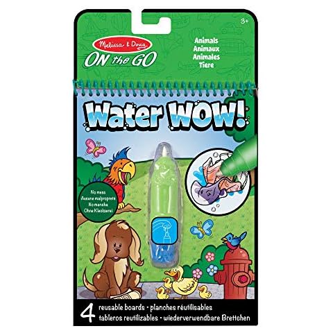 Melissa & Doug Water WOW! Animals Magic Painting Books with Water Pens | Water Colouring Books for Children Age 3 4 5 6 7 | Travel Toys for Toddlers on Plane Activities for Kids Travel Activity Packs Cover