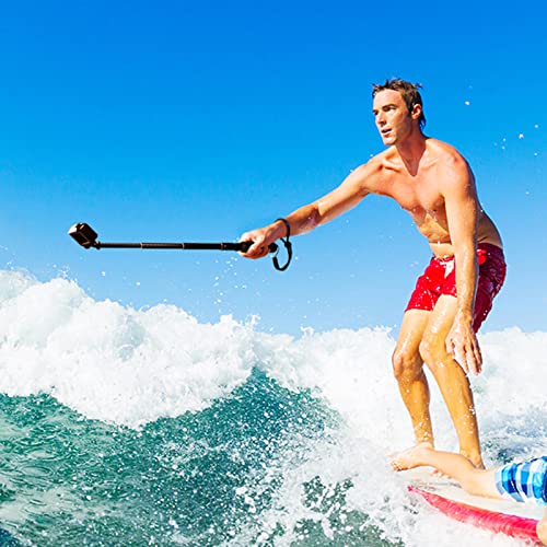 Hsu Extendable Selfie Stick，Waterproof Hand Grip For Gopro Hero 11/10/9/8/7/6/5/4, Handheld Monopod Compatible With Cell Phones, Akaso Campark And Other Action Cameras #TOP5