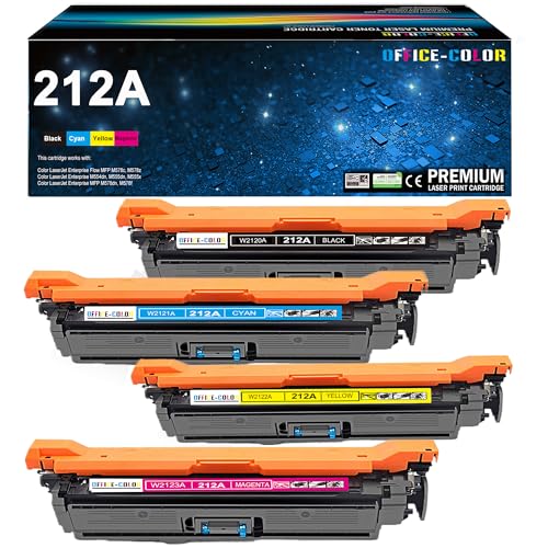 212A Toner Cartridges 4 Pack Replacement for HP 212A Toner Works with HP Color Laserjet Enterprise M555,M554,MFP M578 Series M554dn, M555dn, M555x Printer Ink (Black,Cyan,Magenta,Yellow)