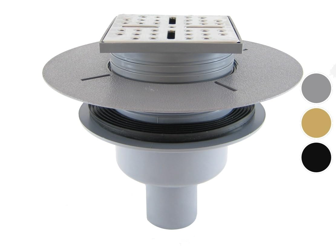 Bonde à sortie VERTICALE pour receveur à carreler RAINY et HIGH RAINY - Grille Inox Chrome