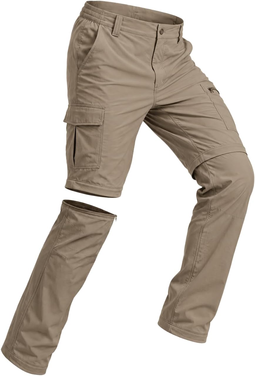 Mens Hiking Pants Convertible Quick Dry Water Resistant Lightweight Zip Off Fishing Outdoor Travel Cargo Pants