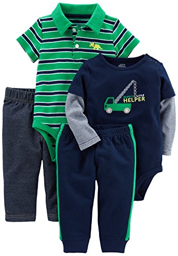 Image of Simple Joys by Carter's Baby Boys 4-piece Bodysuit, Top, and Pant Set