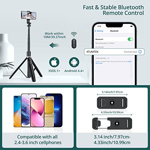 ATUMTEK 51 Selfie Stick Tripod, Sturdy Phone Tripod Stand