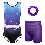 XFGIRLS Gymnastics Leotards for Girls Sparkle 2 Piece Activewear Sleeveless Gymnastics and Tumbling