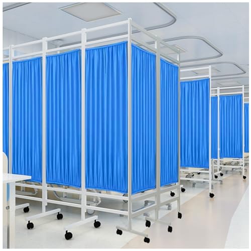 Paravent médical roulant à 4 panneaux pliable de 1,83 m de haut - 7