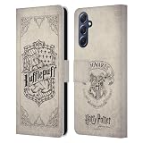 Head Case Designs Licenza Ufficiale Harry Potter Hufflepuff Pergamena Sorcerer's Stone I Custodia Portafoglio in Pelle Compatibile con Samsung Galaxy M54 5G