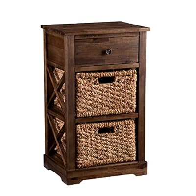 SEI Furniture Jayton 2-Basket Storage Shelf, Antiqued Brown/Natural 51BnMC+5MnL. SS400
