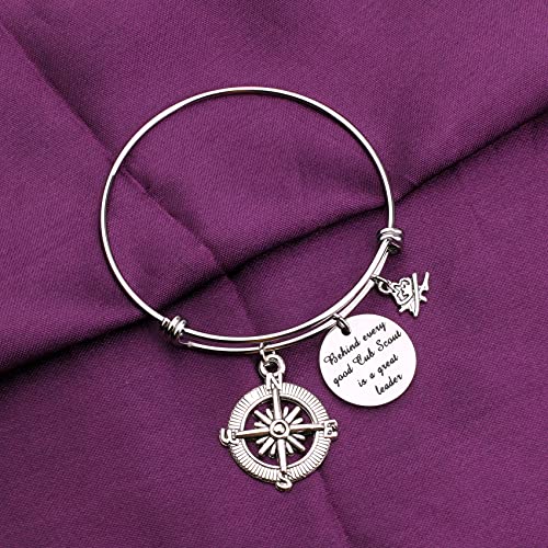 Image of Detailed Cub Scout Leader Charm Bracelet Boy Girl Scout Gifts Behind Every Good Cub Scout is A Great Leader