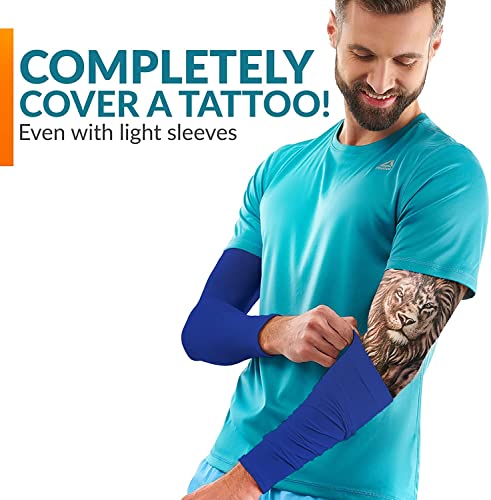 Image of MIZUNA Sun Protection Arm Sleeves Hand gloves For Men & Women,Thumb Holes UPF 50 Arm Cover for Biking,Cricket,Cycling, Golf, Outdoor Sports