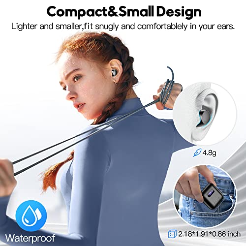Kurdene Wireless Earbuds, Bluetooth Ear Buds With Wireless Charging Case Led Power Display Light-Weight Premium Deep Bass Stereo In-Ear Earphones Built-In Mic 40 Hrs Play Time-Black #TOP6