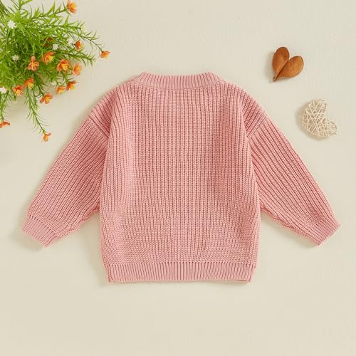 Big Sister Sweater Toddler Baby Girl Long Sleeve Letter Embroidery Oversized Knit Sweater Fall Winter Clothes3